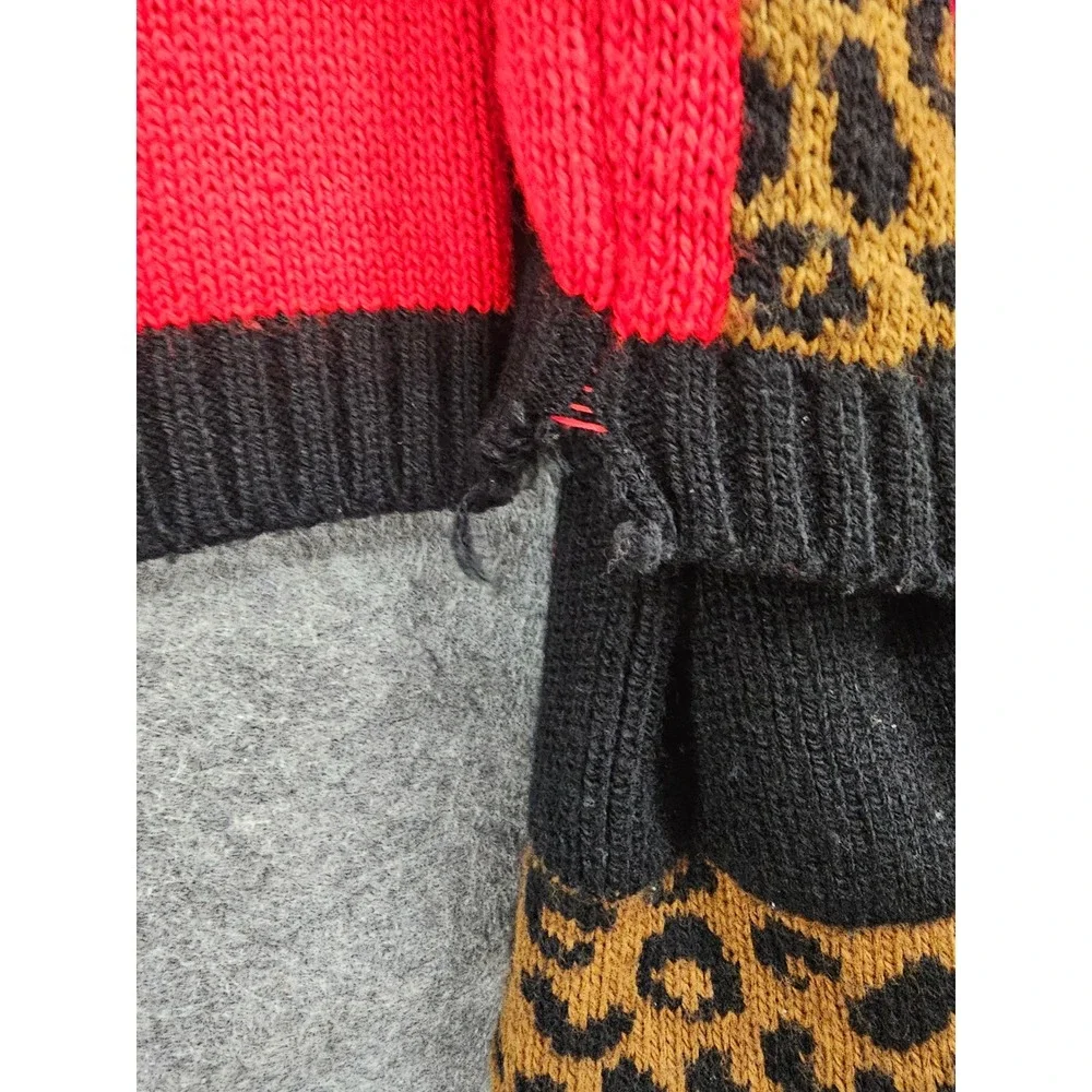 Jet Set Sweaters Vintage Kids Red Leopard Puppy Knit Cardigan Skirt Set Size‎ 6